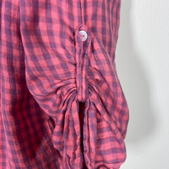 Sundry Women's Plaid Pink Lost Without You Button-Up Shirt 2 (L/XL) - Picture 2 of 5